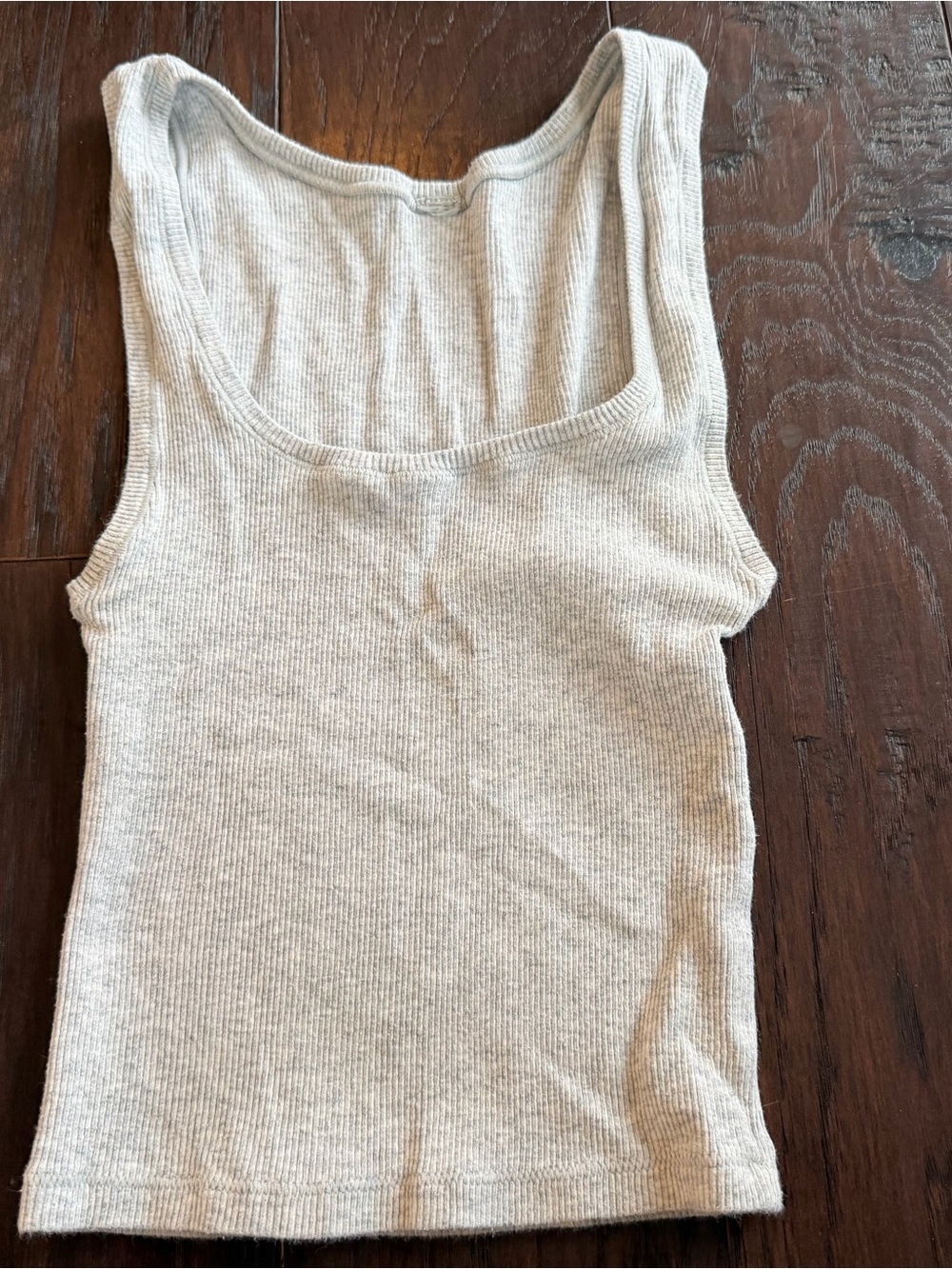 Skims Women's Heather Gray Ribbed Tank Top - Classic Scoop Neck